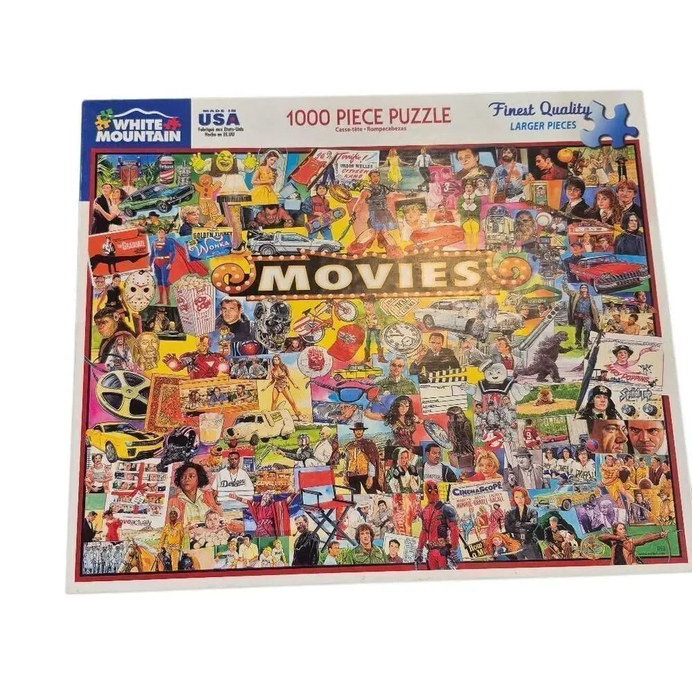 White Mountain Movies 1000 pc Jigsaw Puzzle, USED